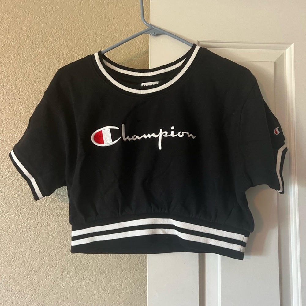 Champion Black and White Crop Top